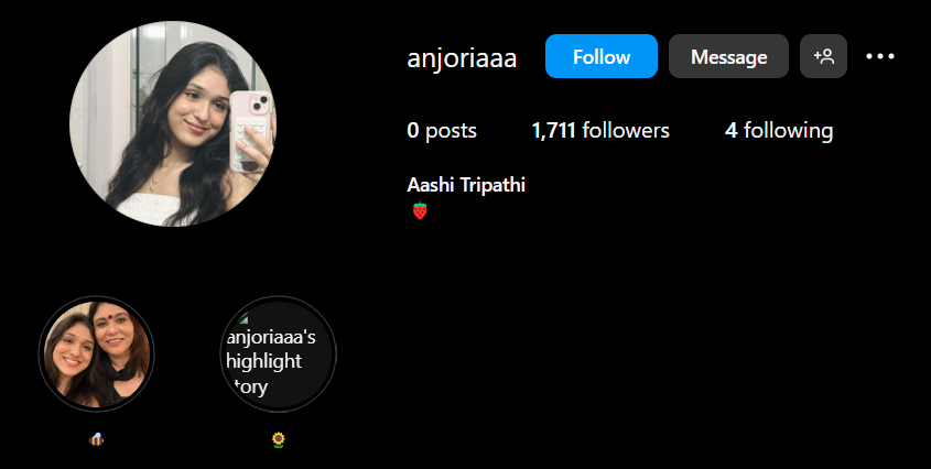 Aashi Tripathi Instagram 